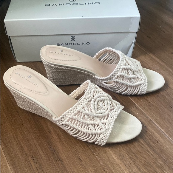 Bandolino Shoes - Bandolino Andrrea Ivory Espadrille Wedge Sandals
